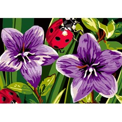 Canevas Luc Création Les fleurs aux coccinelles