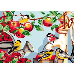 Canevas Luc Création Des oiseaux de mon jardin