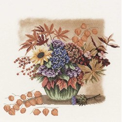 kit Point de croix Lanarte Bouquet de la saison d'automne
