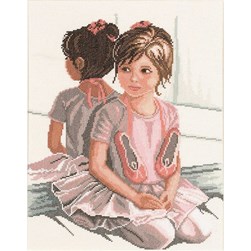 kit Point de croix Lanarte Danseuse étoile devant le miroir étamine