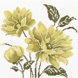 kit Point de croix Lanarte Fleurs de citronnier vert