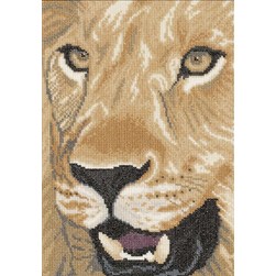 kit Point de croix Lanarte Le rugissement d'un lion