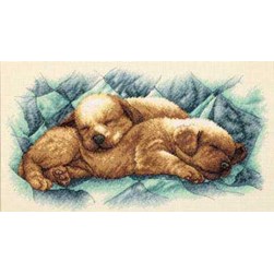 kit Point de croix Dimensions Chiots paisibles