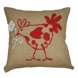 Coussin broderie Point de Croix Anette Eriksson Flower Hen