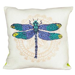 Coussin broderie Point de Croix Anette Eriksson Dragonfly