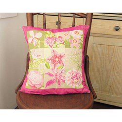 Coussin broderie Point de Croix Anette Eriksson Flora Rose Vert