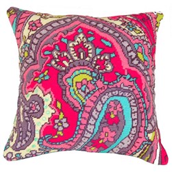 Coussin broderie Point de Croix Anette Eriksson Paisley