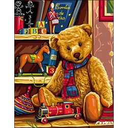 Canevas Rafael Angelot L'ourson et le petit train
