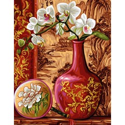 Canevas Rafael Angelot Vase chinois et orchidée