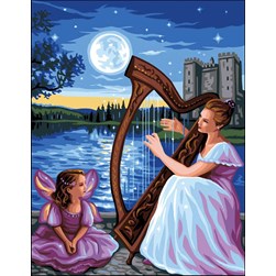 Canevas Rafael Angelot Mélodie de harpe au clair de lune