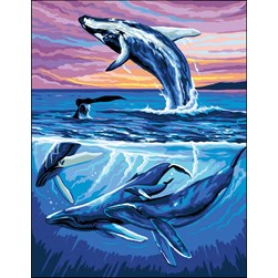 Canevas Rafael Angelot La danse des baleines bleues