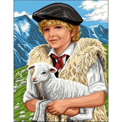 Canevas Rafael Angelot Le jeune berger et l'agneau