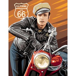 Canevas Rafael Angelot En harley route 66