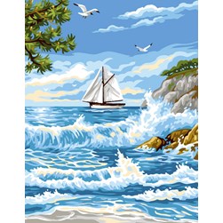 Canevas Rafael Angelot Les vagues de la crique