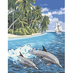 Canevas Luc Création Lagon et les sauts des dauphins