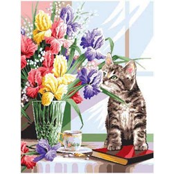 Canevas Luc Création Chat aux iris