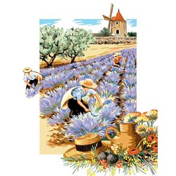 Canevas Luc Création Les ramasseuses de lavande