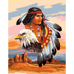 Canevas Luc Création L'indien de l'esprit de l'aigle