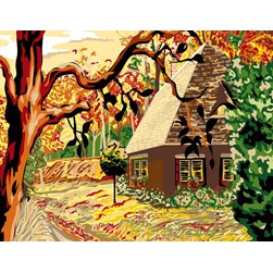 Canevas Luc Création Maison automnale