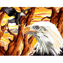 Canevas Luc Création Les aigles au coucher du soleil