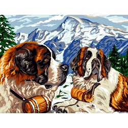 Canevas Luc Création Saint Bernard à la montagne