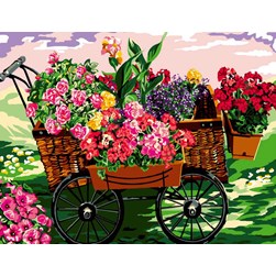 Canevas Luc Création Brouette fleurie