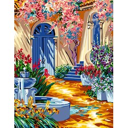 Canevas Luc Création Maison aux fleurs