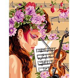 Canevas Luc Création Le violon à la mélodie fleurie
