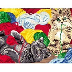 Canevas Luc Création Les chats dans les pelotes de laine