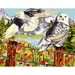 Canevas Luc Création Les chouettes de la montagne