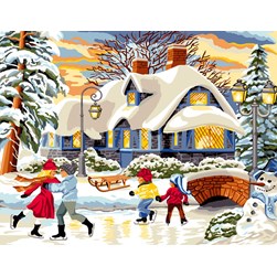 Canevas Luc Création Patinage sur le lac