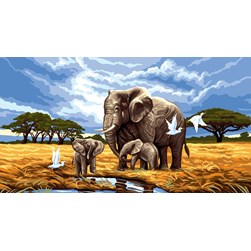 Canevas Rafael Angelot Un safari d'éléphant