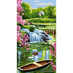 Canevas Rafael Angelot Barque tranquille de létang