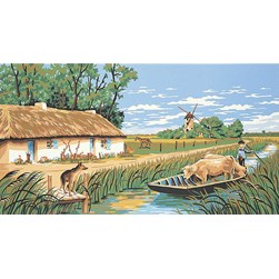 Canevas Luc Création La bourrine près de la rivière