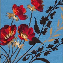 Canevas Maia Ombre florale bleue