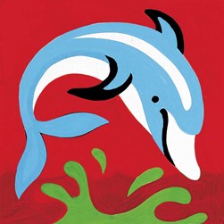 kit Canevas - Gros trous Royal Paris Le dauphin rouge