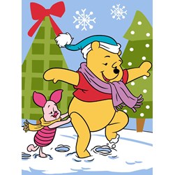 kit Canevas - Petits trous Royal Paris Les empreintes de Winnie dans la neige