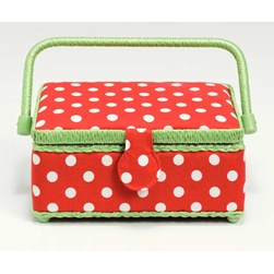 Boites à Couture en tissu Prym Nature rouge et blanc