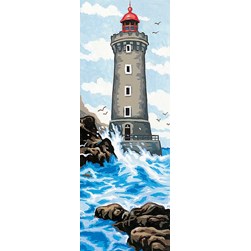 Canevas Margot Phare et la mer agitée