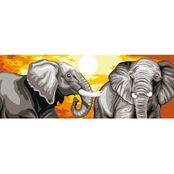 Canevas Margot Duo d'éléphants