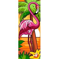 Canevas Margot Le palmier et le flamant rose