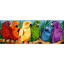 Canevas Margot Les perroquets tout en couleurs