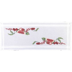 kit Chemin De Table - Broderie Point de Croix imprimée Royal Paris Fruits rouge à volonté