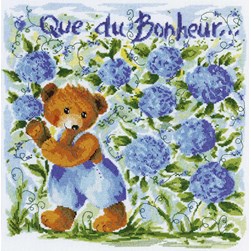 kit Point de croix Royal Paris Que du bonheur d'ours