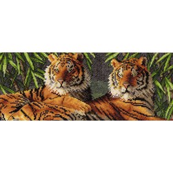 kit Point de croix Royal Paris Les tigres paisibles