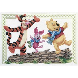 kit Point de croix Royal Paris Winnie et ses amis sur le tronc - Disney
