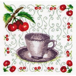 kit Point de croix Royal Paris Le thé aux cerise