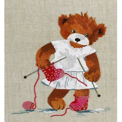 kit Point de croix Royal Paris L'ourse tricote