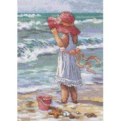 kit Point de croix Dimensions La petite fille de la plage