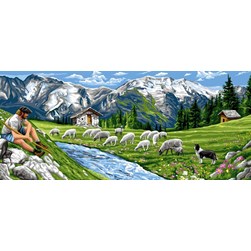 Canevas Rafael Angelot Les moutons du pâturage